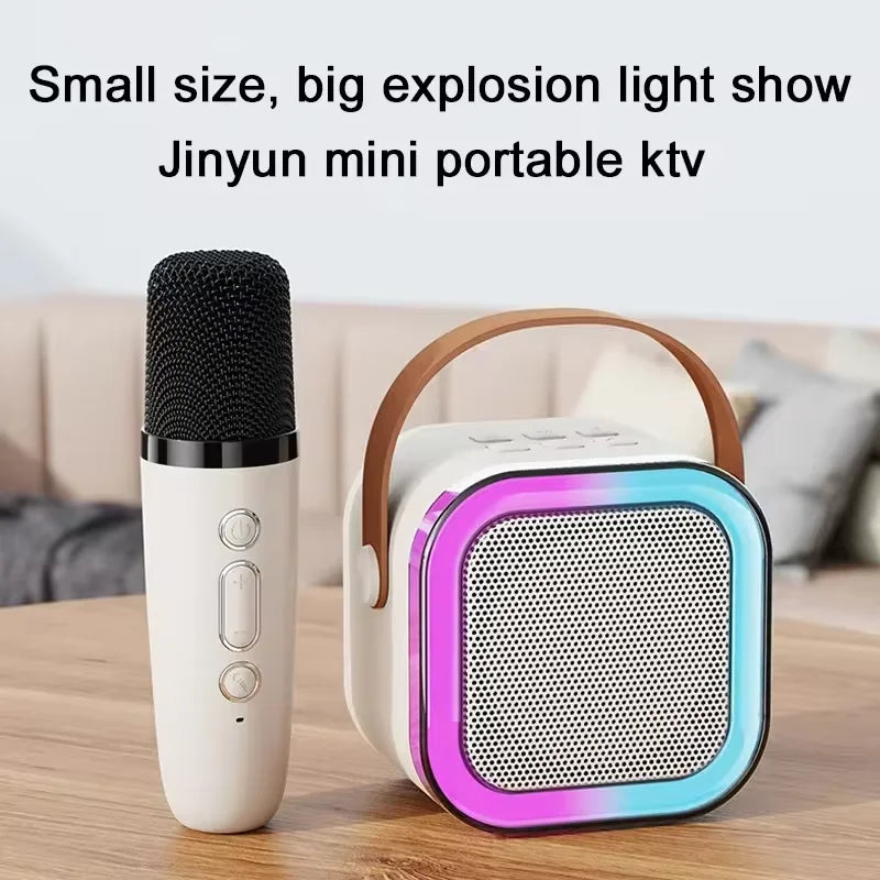 Wireless Karaoke Speaker Bluetooth Microphone K12 Home KTV Karaoke Machine RGB Light Portable Mini Bluetooth Speaker