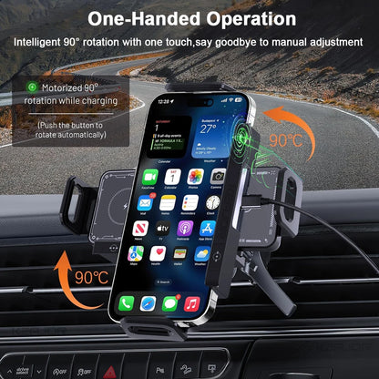 Car Wireless Charger for Samsung Galaxy Z Fold 6/5/4 Flip 4/3 S24 S23 Wireless Car Charger Dual Coil Fast Charging Car Air Vents