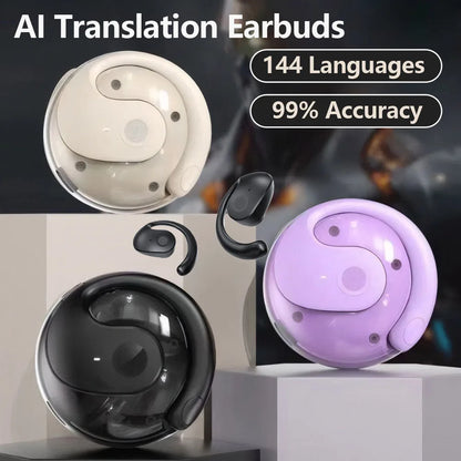 AI Wireless Translator Earbuds | 144 Languages, Real-Time Voice Translation