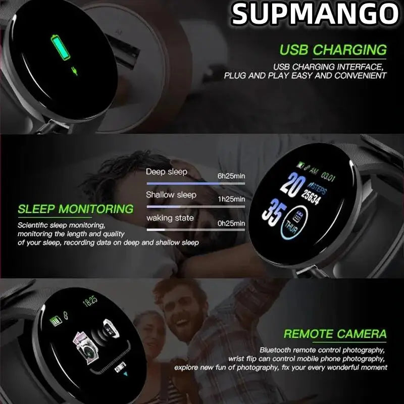 Real Stepcount Smart Watch Multi Function Step Connected Smart Watch For Men And Women Suitable For And Android