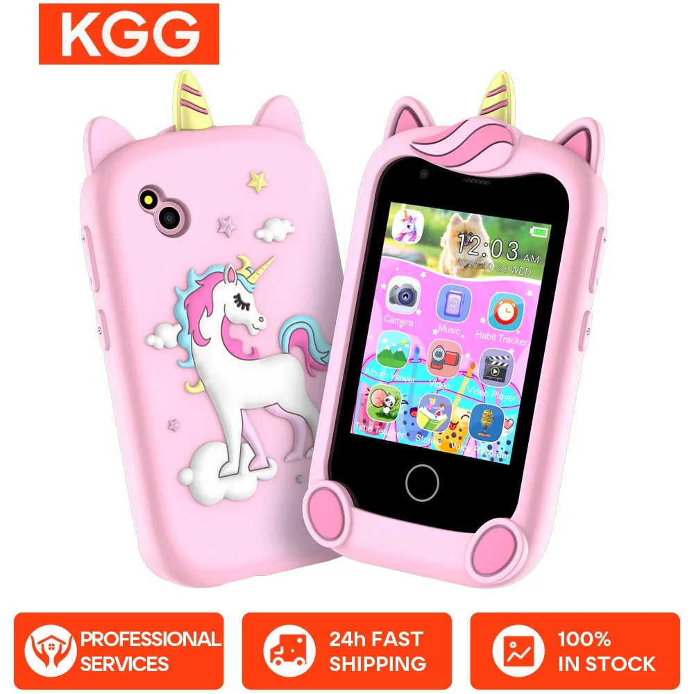 Kids Smart Phone Camera Toys Touchscreen Unicorn Baby Mobile MP3 Player Digital Camera Educational Toys for Girls Boys Age 3-8