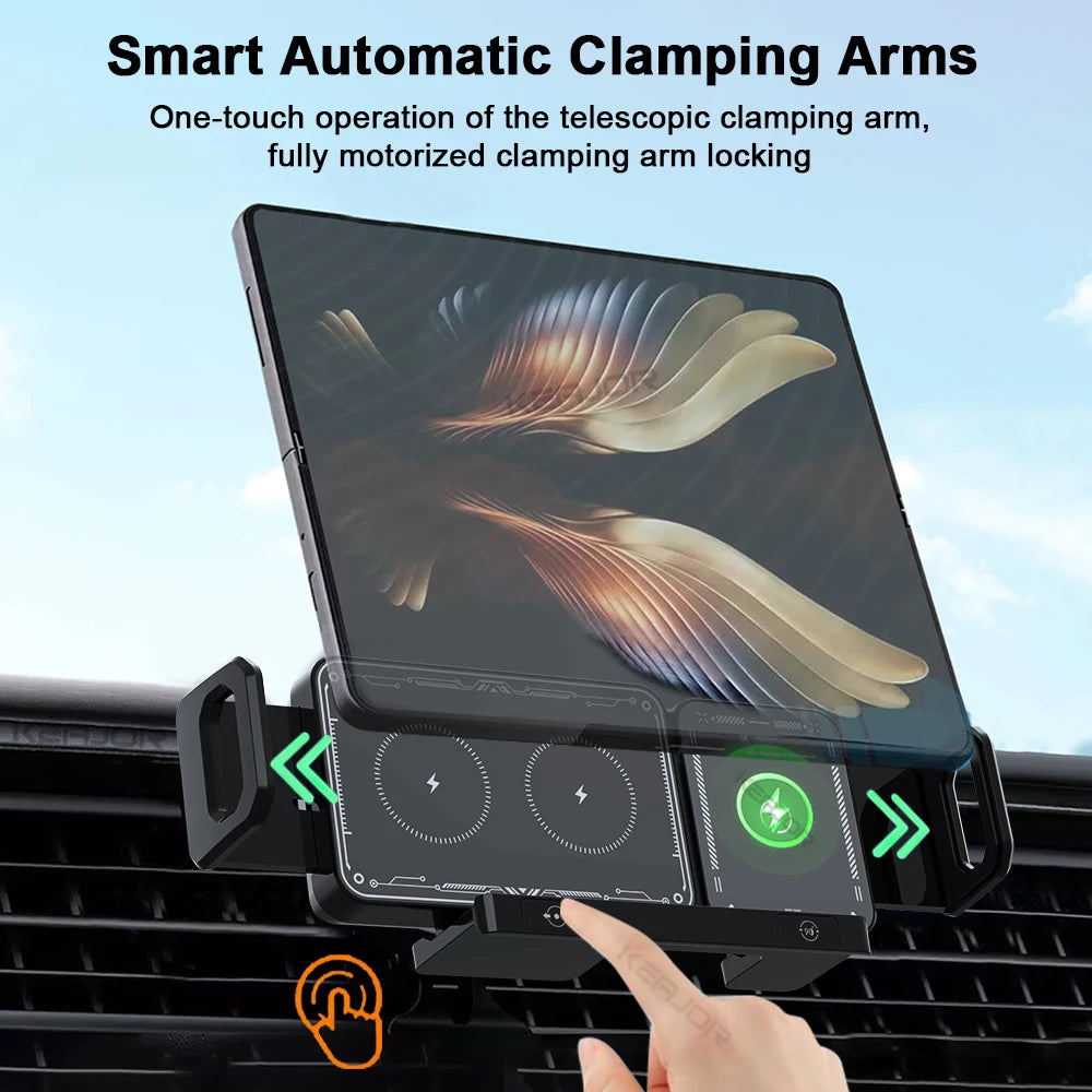 Car Wireless Charger for Samsung Galaxy Z Fold 6/5/4 Flip 4/3 S24 S23 Wireless Car Charger Dual Coil Fast Charging Car Air Vents