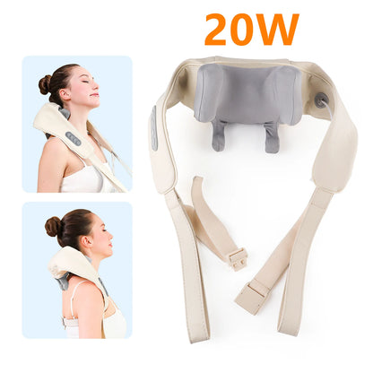 26W Wireless Neck & Shoulder Massager – Deep Tissue Kneading for Back & Shoulders