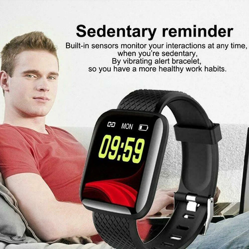 Smart Fitness Watch with Full Touch Screen & Bluetooth 5.0 – No Charger Needed