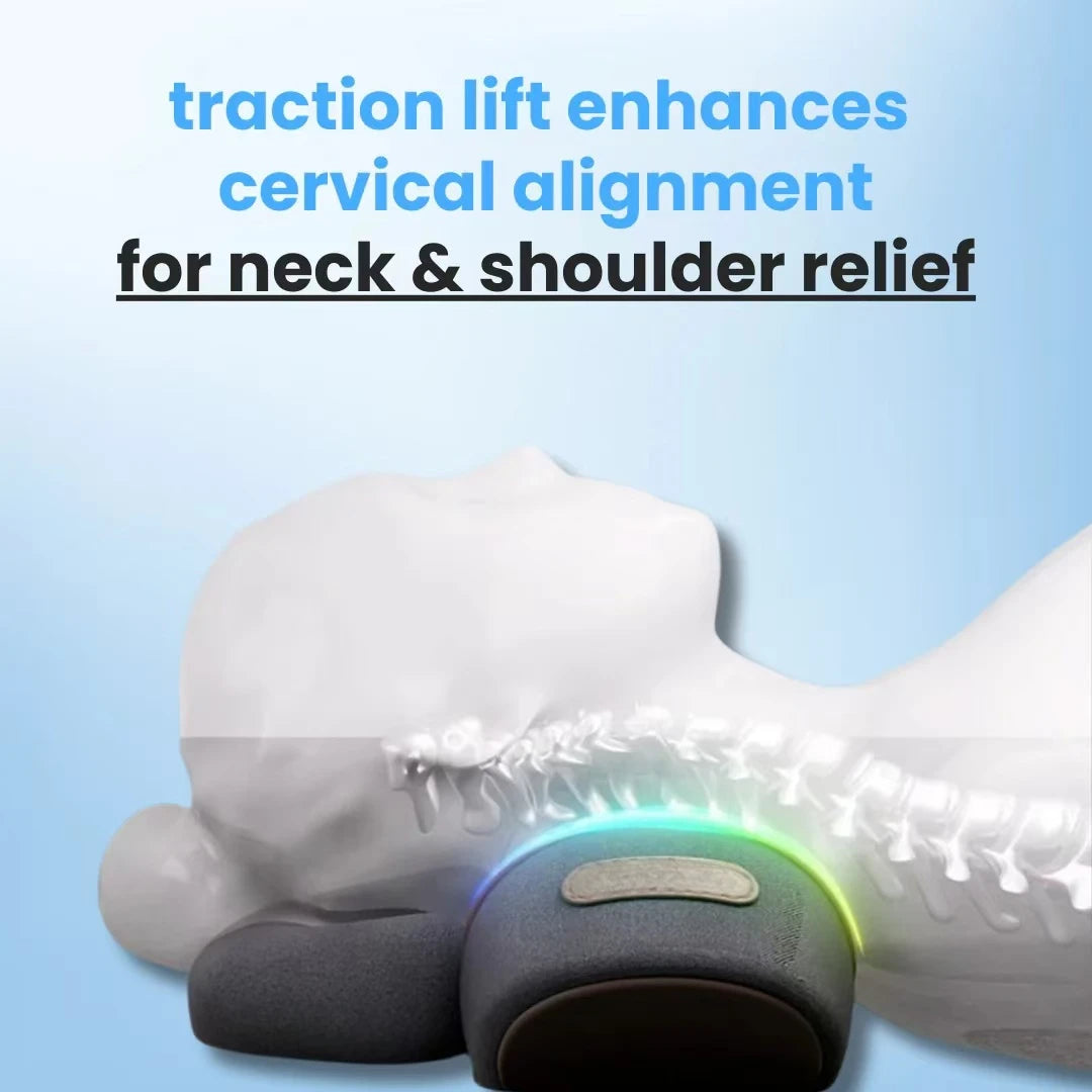 Soothe-3-in-1 Neck Massager Cervical Pillow Hot Compress Vibration Massage Neck Traction Relax Pillow Spine Support Massager