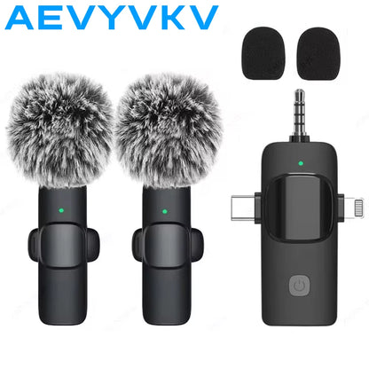 3-in-1 Wireless Mini Microphone – Noise Reduction, Live Recording & Broadcast Ready