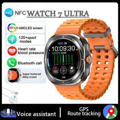 For Samsung Galaxy Watch 7 Ultra GPS Compass NFC Smart Watch Outdoor Sports Man AMOLED BT Call IP68 Galaxy 6 Upgraded Smartwatch