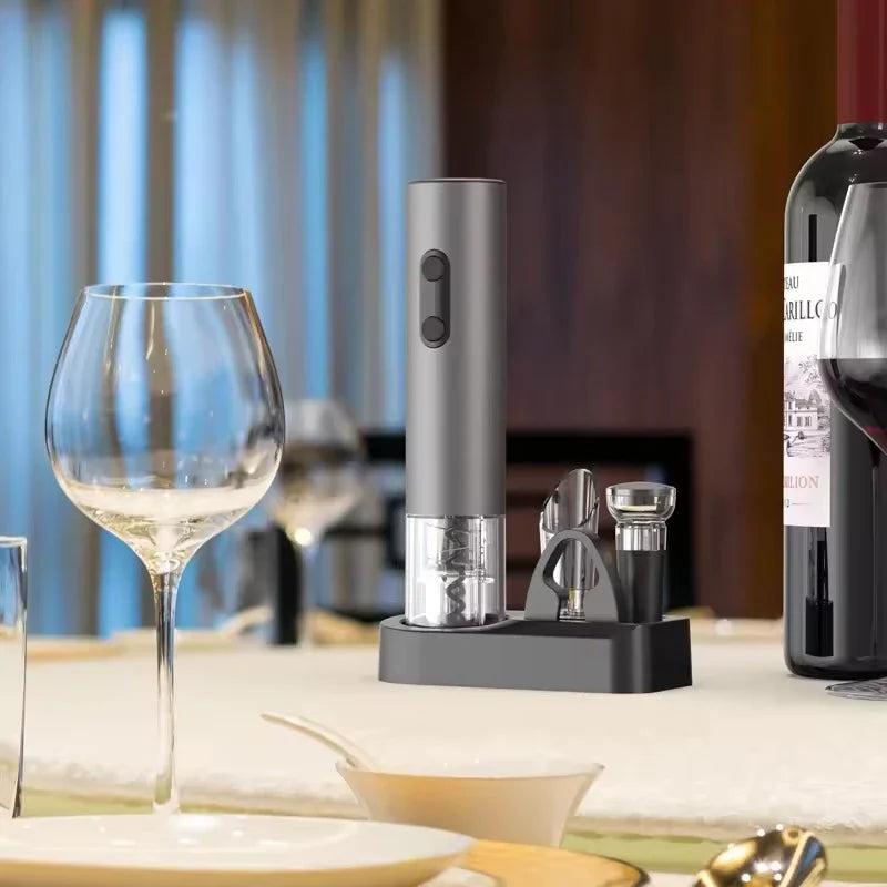 4-in-1 Electric Wine Opener Gift Set | Easy Wine Opening & Pouring