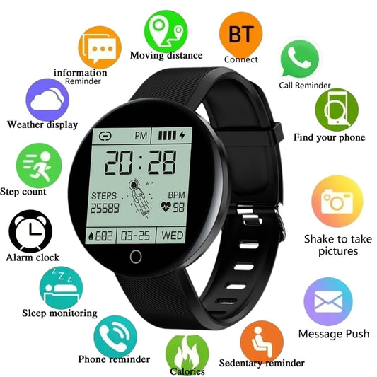 D18 Smart Watch Sport Monitor Calorie Message Remind Fitness Tracker Heart Men Smartwatch Women Digital Watches Weather Running