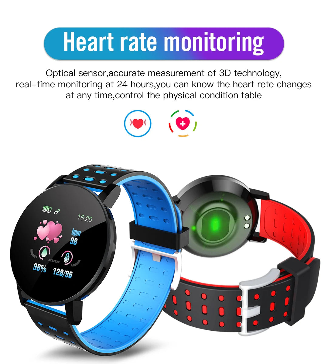 Smart Fitness Watch with Bluetooth | Blood Pressure & Sports Tracker for Android & iOS