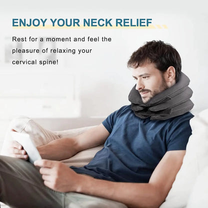 Cervical Neck Traction Device Relief for Chronic Neck & Shoulder Alignment Pain  Inflatable Neck Stretcher Collar