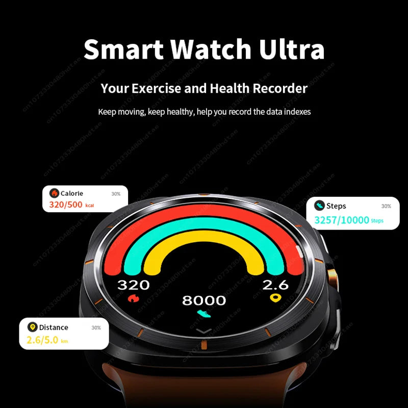 For Samsung Galaxy Watch 7 Ultra GPS Compass NFC Smart Watch Outdoor Sports Man AMOLED BT Call IP68 Galaxy 6 Upgraded Smartwatch