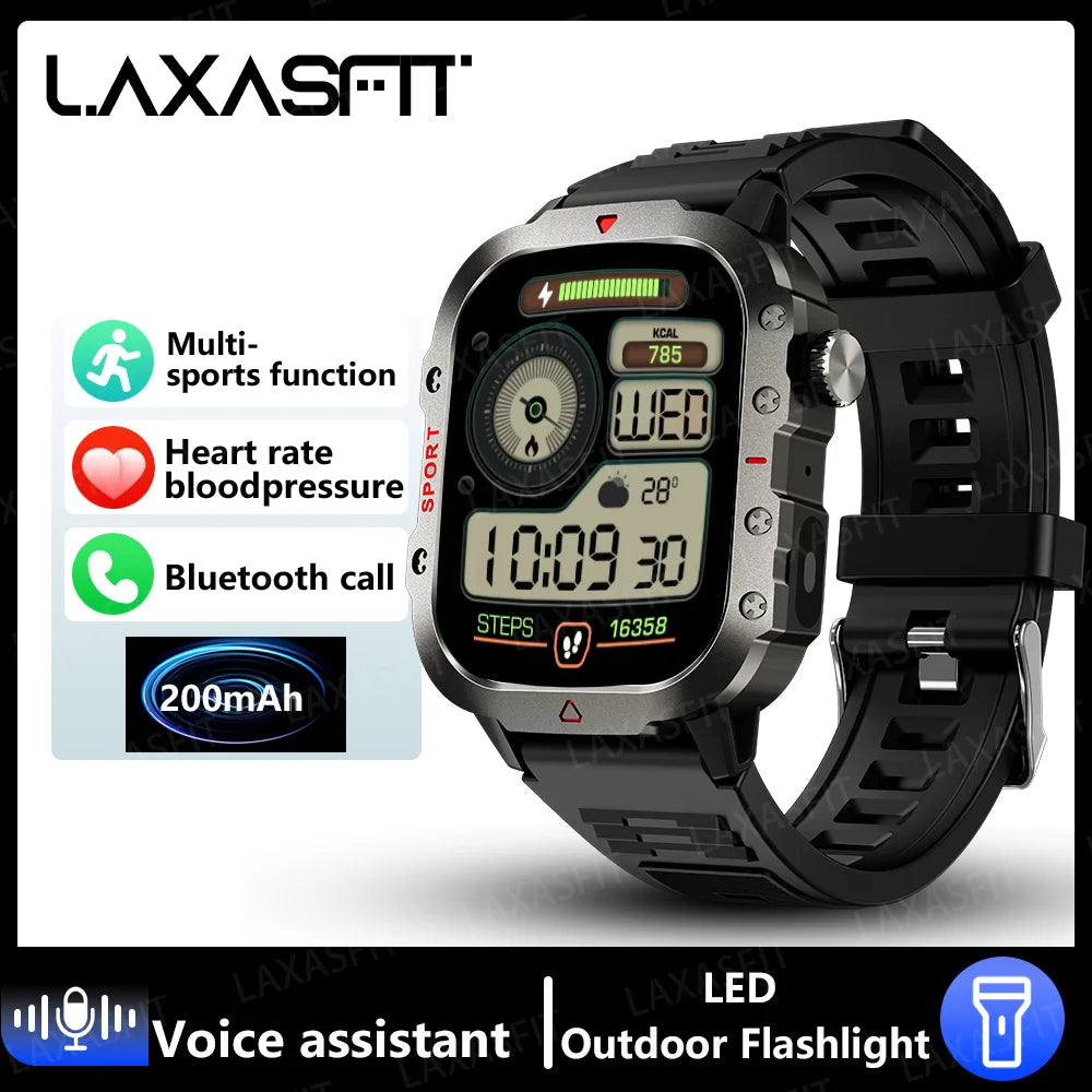 LAXASFIT 2024 New LED Men's Smartwatch Bluetooth Talking Smartwatch Multi Sport Mode Health Monitoring Smart Watch