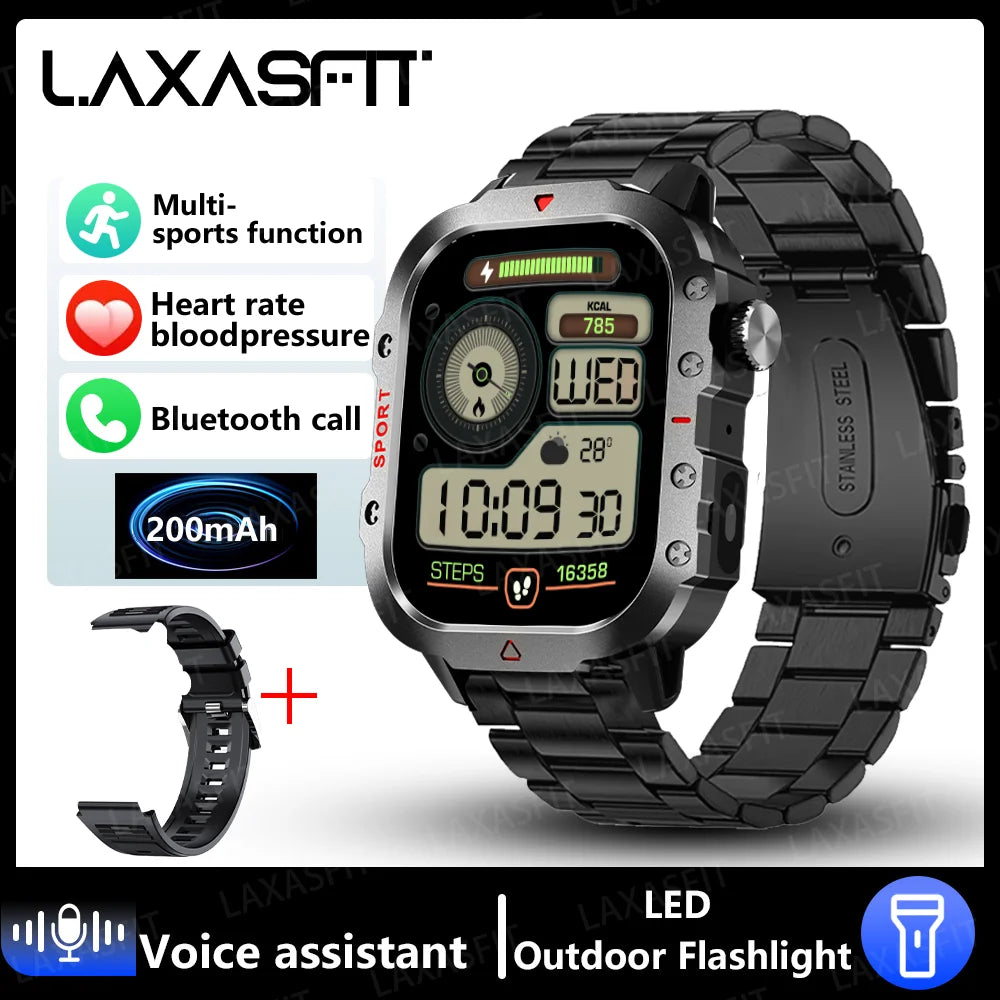 LAXASFIT 2024 New LED Men's Smartwatch Bluetooth Talking Smartwatch Multi Sport Mode Health Monitoring Smart Watch