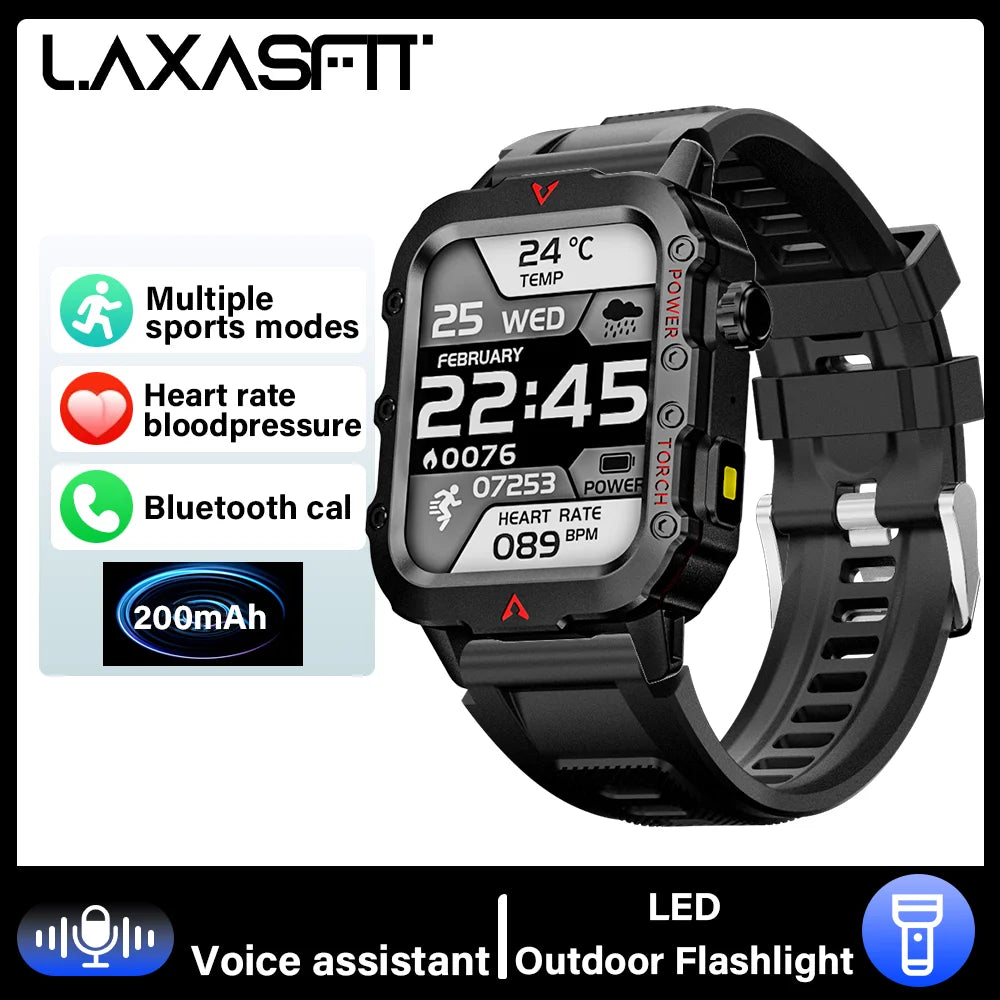 LAXASFIT 2024 New LED Men's Smartwatch Bluetooth Talking Smartwatch Multi Sport Mode Health Monitoring Smart Watch