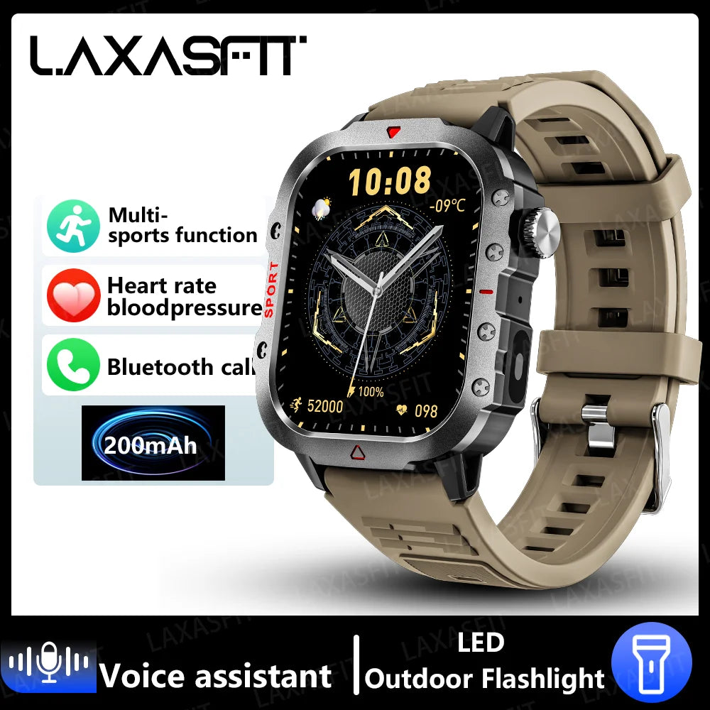 LAXASFIT 2024 New LED Men's Smartwatch Bluetooth Talking Smartwatch Multi Sport Mode Health Monitoring Smart Watch