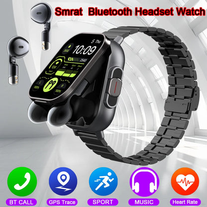 2-in-1 Smartwatch with Wireless Earbuds | Bluetooth Call, GPS, Heart Rate Monitor & Music Player