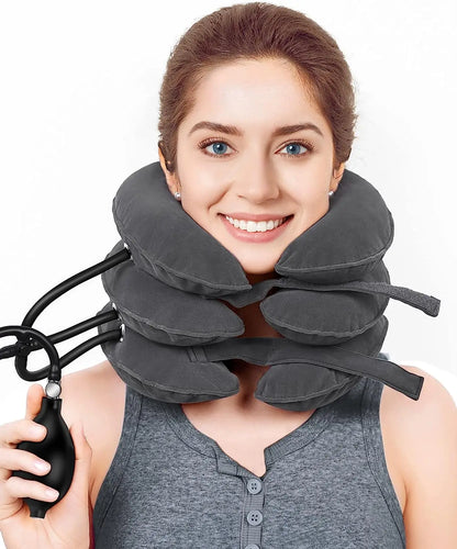 Cervical Neck Traction Device Relief for Chronic Neck & Shoulder Alignment Pain  Inflatable Neck Stretcher Collar