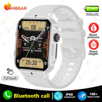 New 1.95 Outdoor Military Smart Watch Men Baluetooth Call Smartwatch For Android IOS IP68 Waterproof Sports Fitness Watches 2024