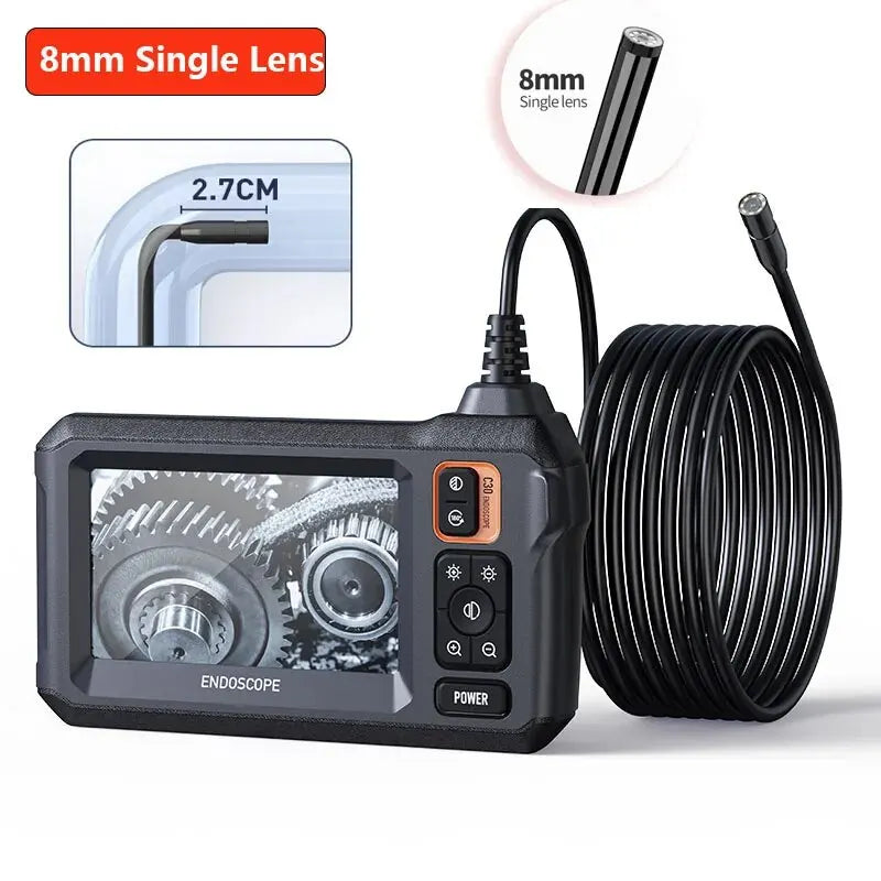 1080P Dual & Single Lens Endoscope Camera – 4.3" IPS Screen, Waterproof, Borescope for Car & Pipe Inspection