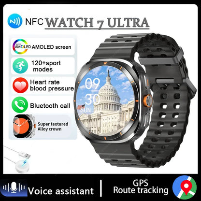 For Samsung Galaxy Watch 7 Ultra GPS Compass NFC Smart Watch Outdoor Sports Man AMOLED BT Call IP68 Galaxy 6 Upgraded Smartwatch